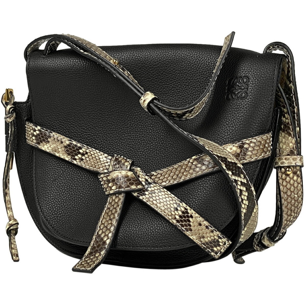 Loewe Gate Small Crossbody Python Shoulder Bag Le… - image 1